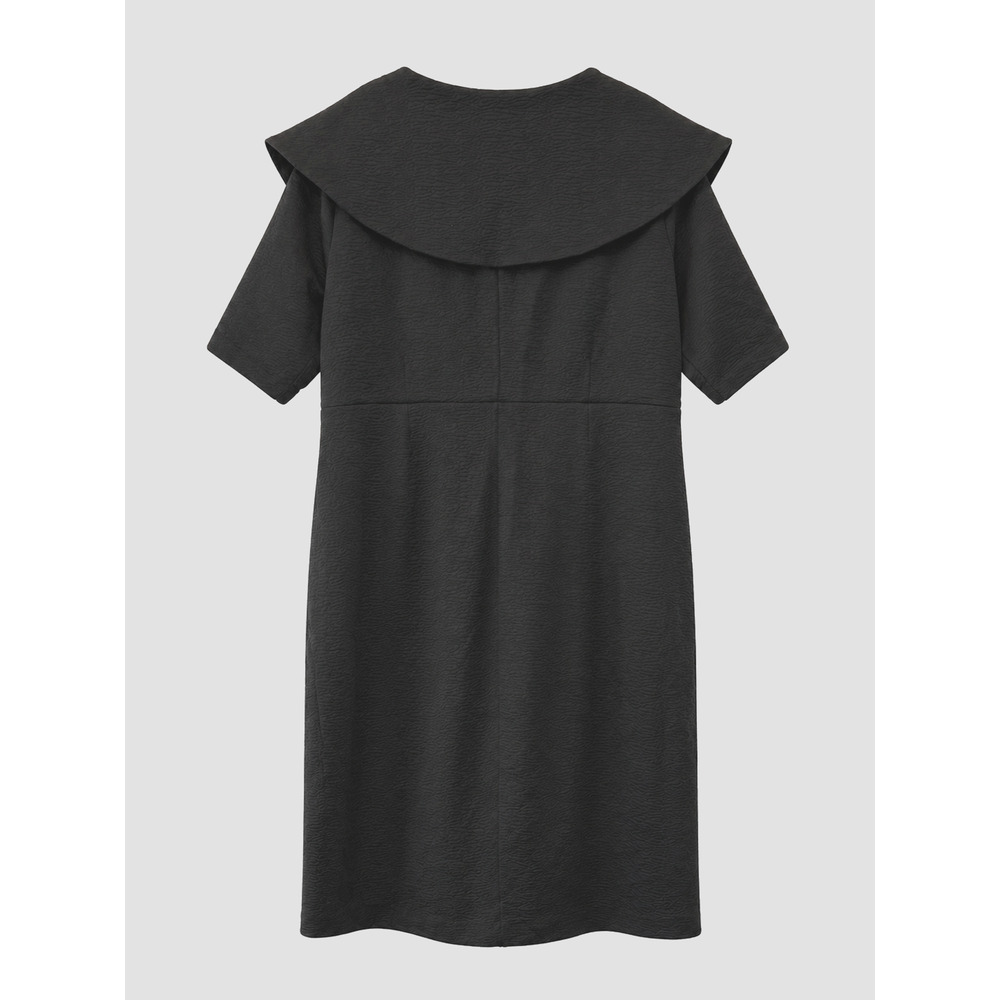 Christian Siriano Lane Bryant Dress Size 20 Black Portrait Collar Wrap Cocktail - Picture 3 of 11